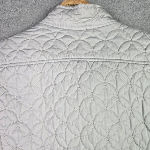 Eddie Bauer Vest Womens Large Silver Lightweight Full Zip Zipper Pockets Quilted - Picture 11 of 13